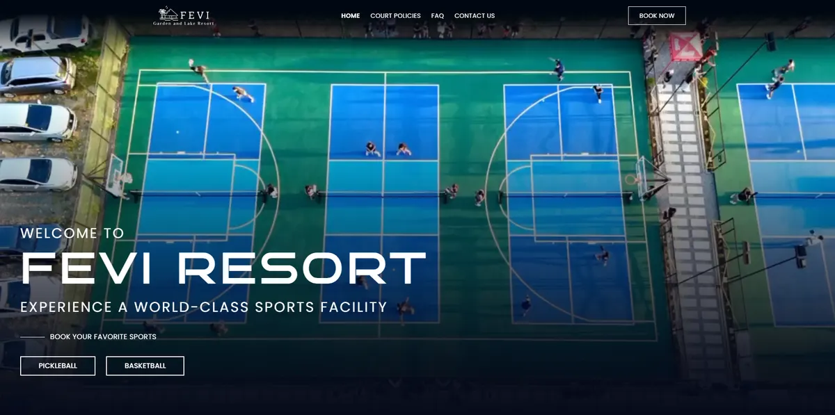 Fevi Resort garden and sports resort booking website with SEO by Li Sevidal