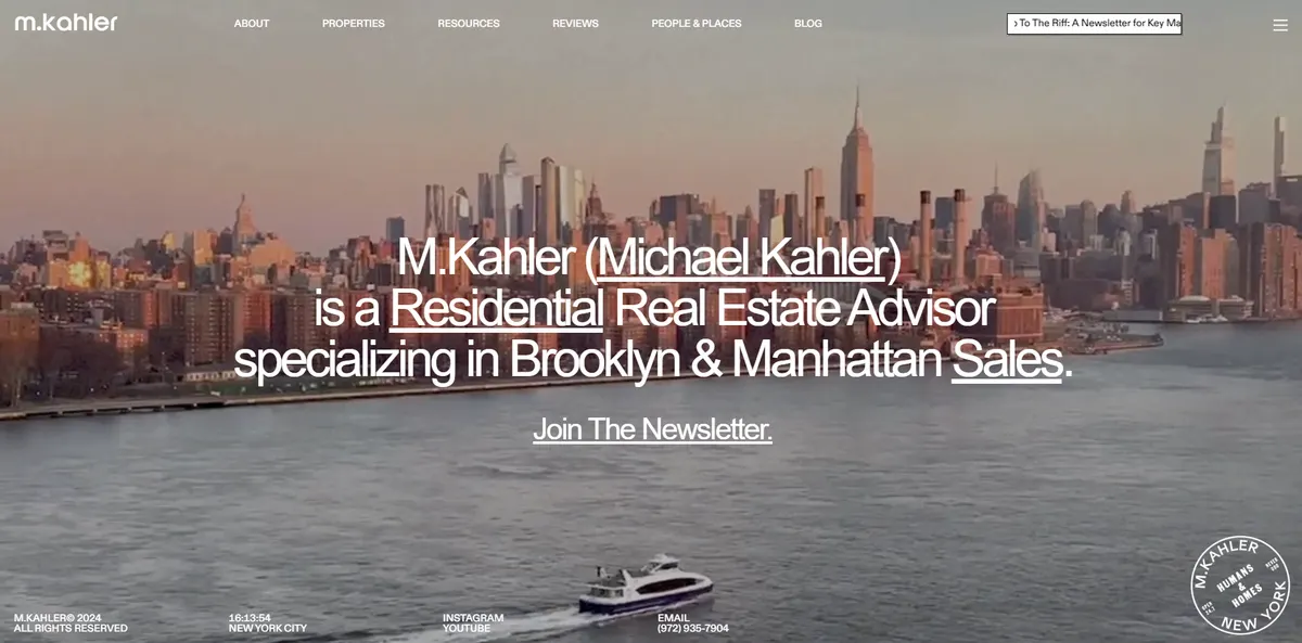 Michael Kahler Real Estate website built with Cargo3 and custom CSS by Li Sevidal